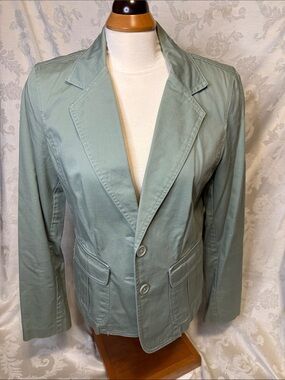 Women’s Light Green 100% Cotton Blazer Jacket Size 13